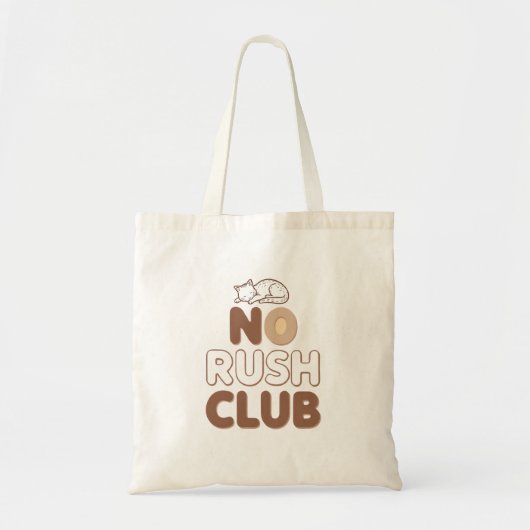 Funny "No Rush Club" with Sleeping Animal Tote Bag (Voorkant)