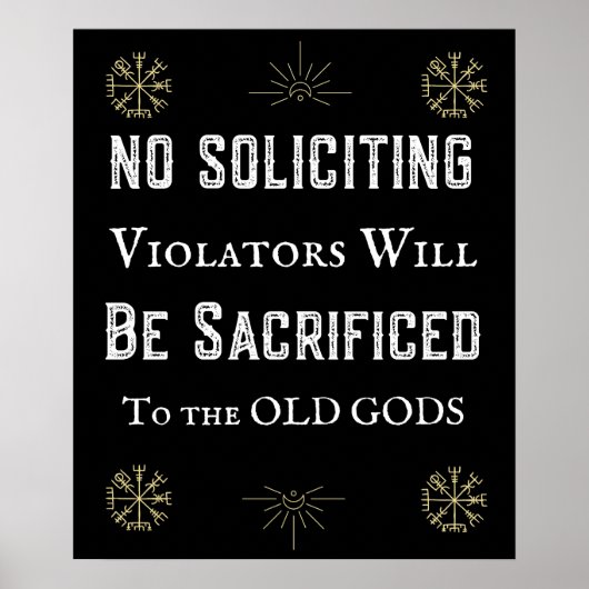 Funny No Solicing Old Gods Pagan Poster (Voorkant)
