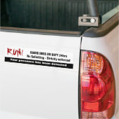 Funny No Soliciting Guard Dogs on Duty Warning Bumpersticker (Op Truck)