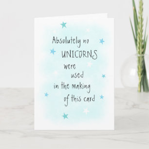 Funny NO Unicorn Afbeeldingen Blue Birthday Greeti Kaart