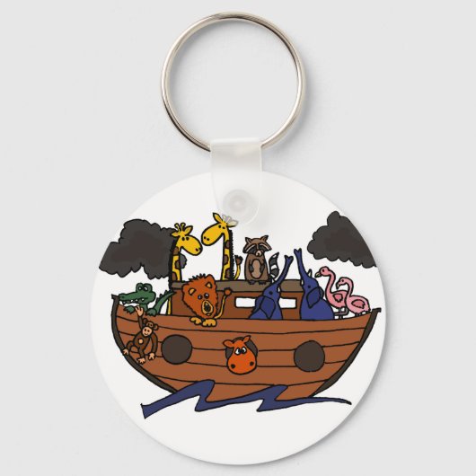 Funny Noah's Ark Cartoon Sleutelhanger (Voorkant)