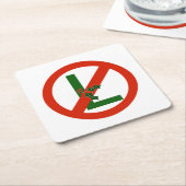 Funny Noel "No L" kerstpapier Onderzetter (Schuin)