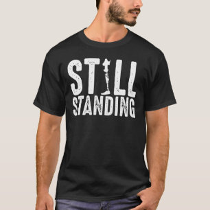 Funny nog steeds vast, prothetisch gekartelde been t-shirt