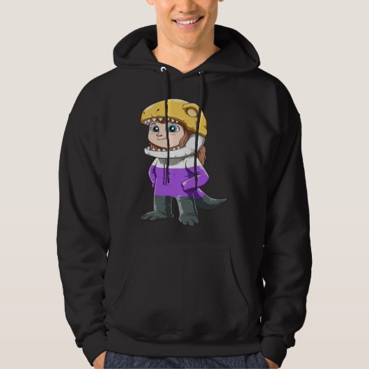 Funny Nonbinary T-Rex Gift Hoodie (Voorkant)