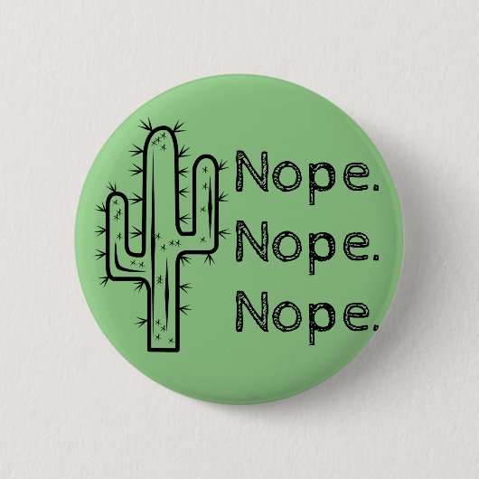 Funny Nope Cactus Ronde Button 5,7 Cm (Voorkant)