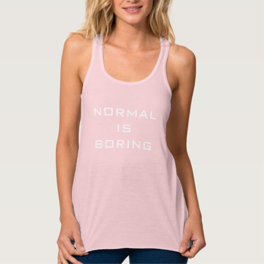 Funny Normal is Boring Black en White Hipster Tanktop (Voorkant)