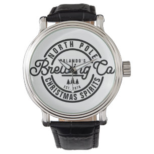Funny North Pole Brewing Co kerstkrits Horloge