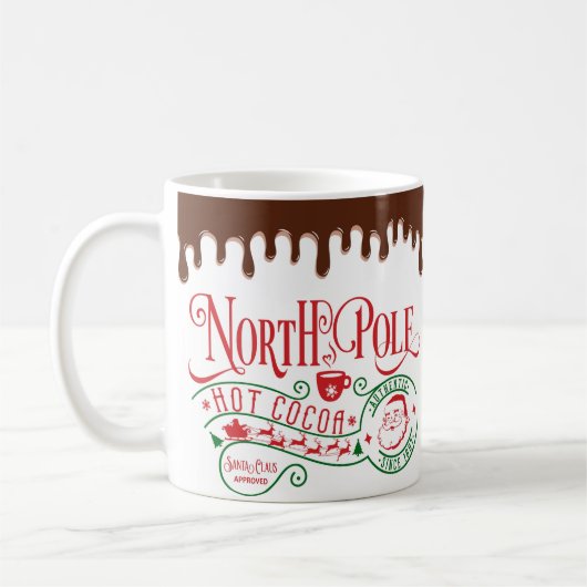 Funny North Pole Hot Chocolate met kerst Koffiemok (Links)