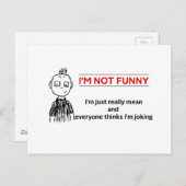 Funny "Not Funny" Sarcasm Briefkaart (Voorkant / Achterkant)