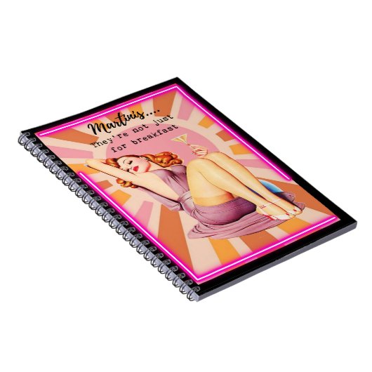 Funny Notebook Journal Best Friend Gift "Martinis" (Côté Droit)