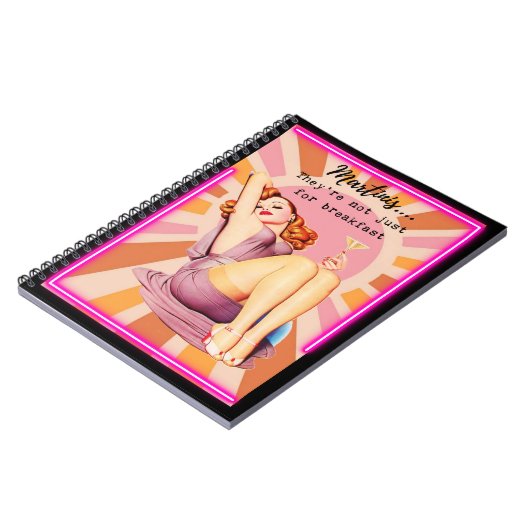 Funny Notebook Journal Best Friend Gift "Martinis" (Côté gauche)