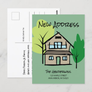 Funny Nouvelle Adresse Moving Carte postale Faire-