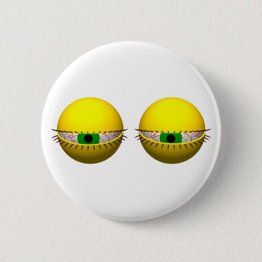 Funny Novelty Button met gepantserde ogen (Voorkant)