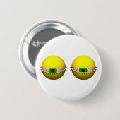 Funny Novelty Button met gepantserde ogen (Voorkant /achterkant)
