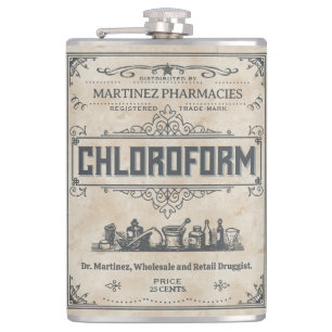 Funny Novelty Chloroform All Custom Text Heupfles