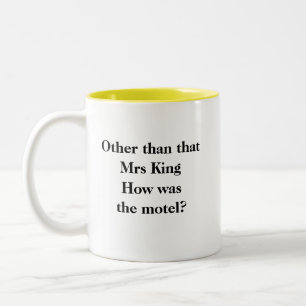 Funny Novelty Coffee, ANDERE DAN MEVROUW KING Tweekleurige Koffiemok