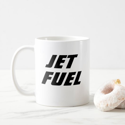 Funny Novelty Gift Idea JET FUEL Coffee Mok (Met donut)