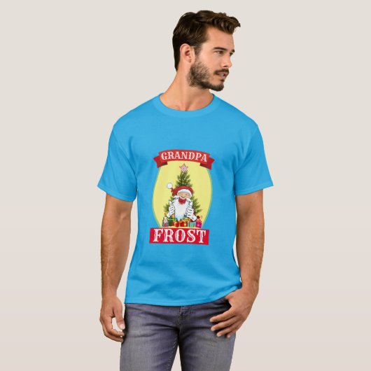 Funny Novelty Kerstmis GRANDPA FROST T-shirt (Voorkant volledig)