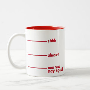 Funny Novelty Mok... bijna, nu mag je spreken Tweekleurige Koffiemok