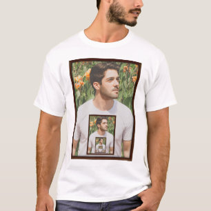 Funny Novelty Optical Illusion Custom Herhaal Foto T-shirt