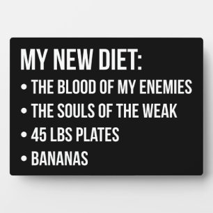 Funny Novelty Workout Humor - Mijn Nieuwe Dieet -  Fotoplaat