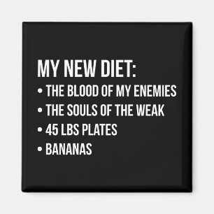 Funny Novelty Workout Humor - Mijn Nieuwe Dieet - Magneet