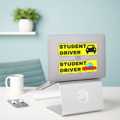 Funny Novice Student Driver Stickers voor Auto's (Laptop op bureau)