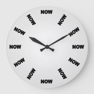 Funny Now Clock (Light Grey) Grote Klok