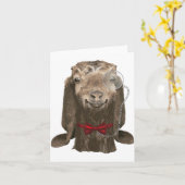 Funny Nubian Goat met monocle Kaart (Gele Bloem)