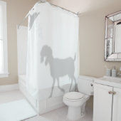 Funny Nubian Goat Shadow Silhouette Shadow Buddies Douchegordijn (In situ)