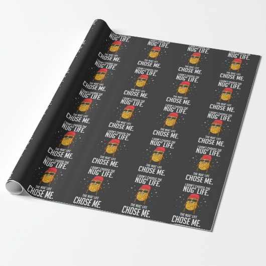 Funny Nug Life Design Chicken Nugget Cadeaupapier (Uitgerold)