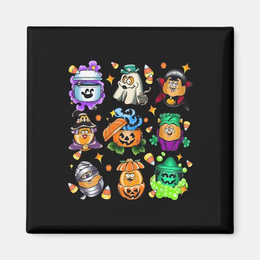 Funny Nuggets Maaltijdemmer Halloween Spooky Magneet (Voorkant)