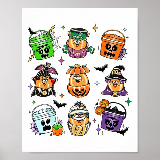 Funny Nuggets Maaltijdemmer Halloween Spooky Poster (Voorkant)