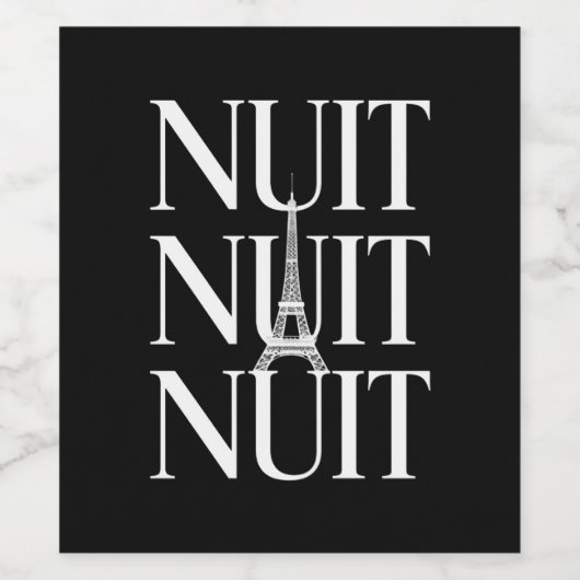 Funny Nuit Nuit Wijn Etiket (Enkel label)