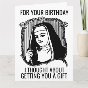 FUNNY NUN CATHOLIC BIRTHDAY WENSKAART KAART