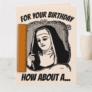 FUNNY NUN CATHOLIC BIRTHDAY WENSKAART KAART