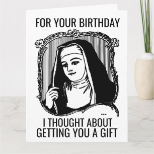 FUNNY NUN CATHOLIQUE GRANDE CARTE DE SALUT D'ANNIV