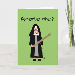 Funny Nun Kaarten: Nuns Carried Rulers" Kaart