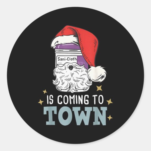 Funny Nurse Christmas Rn Tech Medical Istant Holid Ronde Sticker (Voorkant)