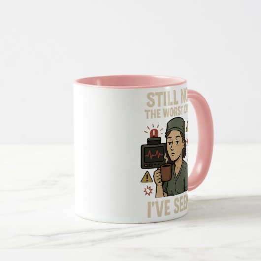 Funny Nurse Code Mug Bleu - Infirmière au café Fat (Devant droit)