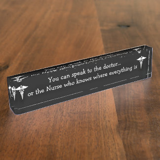 Funny Nurse Desk Name Bord Naambordje