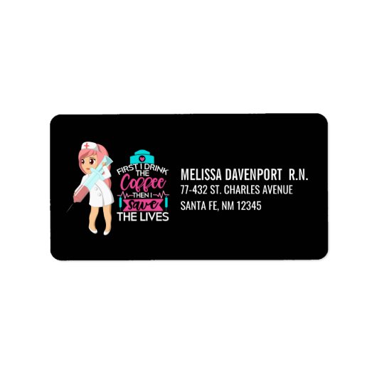 Funny Nurse Gezegde met Big Hypodermic Needle Etiket (Voorkant)