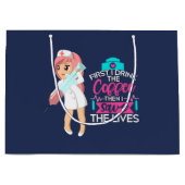 Funny Nurse Gezegde met Big Hypodermic Needle Groot Cadeauzakje (Voorkant)