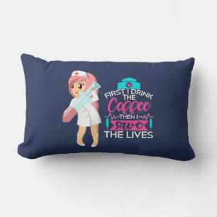 Funny Nurse Gezegde met Big Hypodermic Needle Kussen