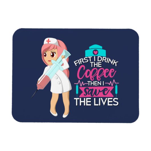 Funny Nurse Gezegde met Big Hypodermic Needle Magneet (Horizontaal)