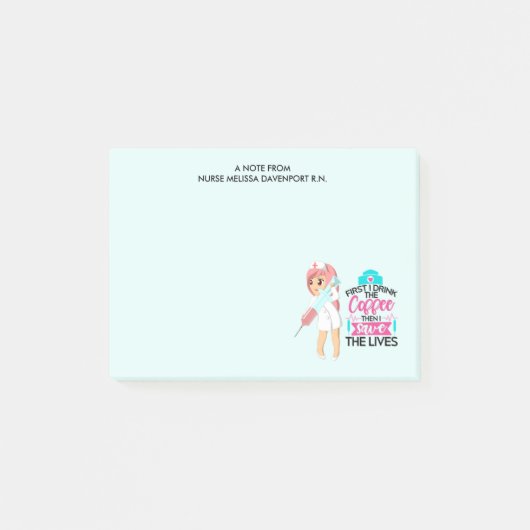 Funny Nurse Gezegde met Big Hypodermic Needle Post-it® Notes (Voorkant)