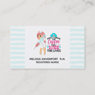 Funny Nurse Gezegde met Big Hypodermic Needle Visitekaartje