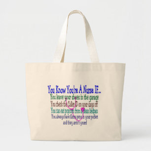 Funny Nurse Gezegden Grote Tote Bag