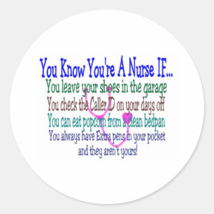 Funny Nurse Gezegden Ronde Sticker