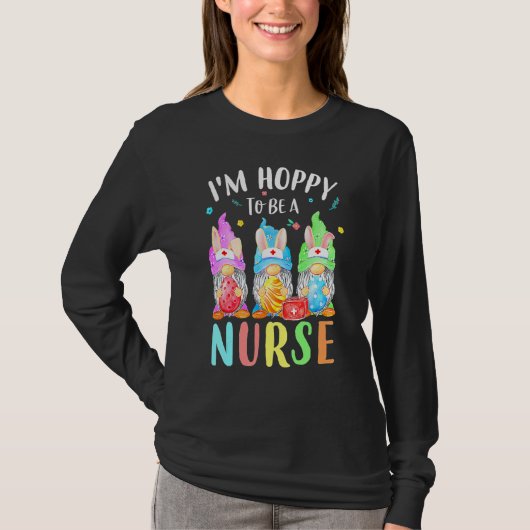 Funny Nurse Gnomes Easter Day Bunny Eggs Rn Icu C T-shirt (Voorkant)